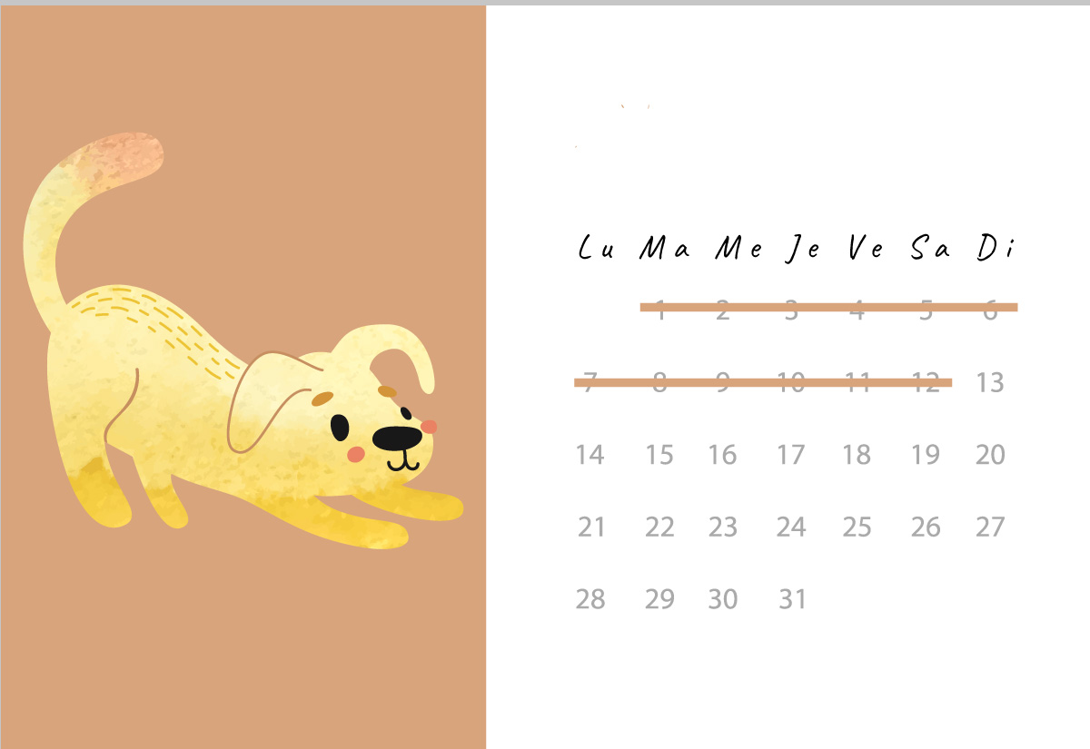 Calendrier de chaleurs de la chienne